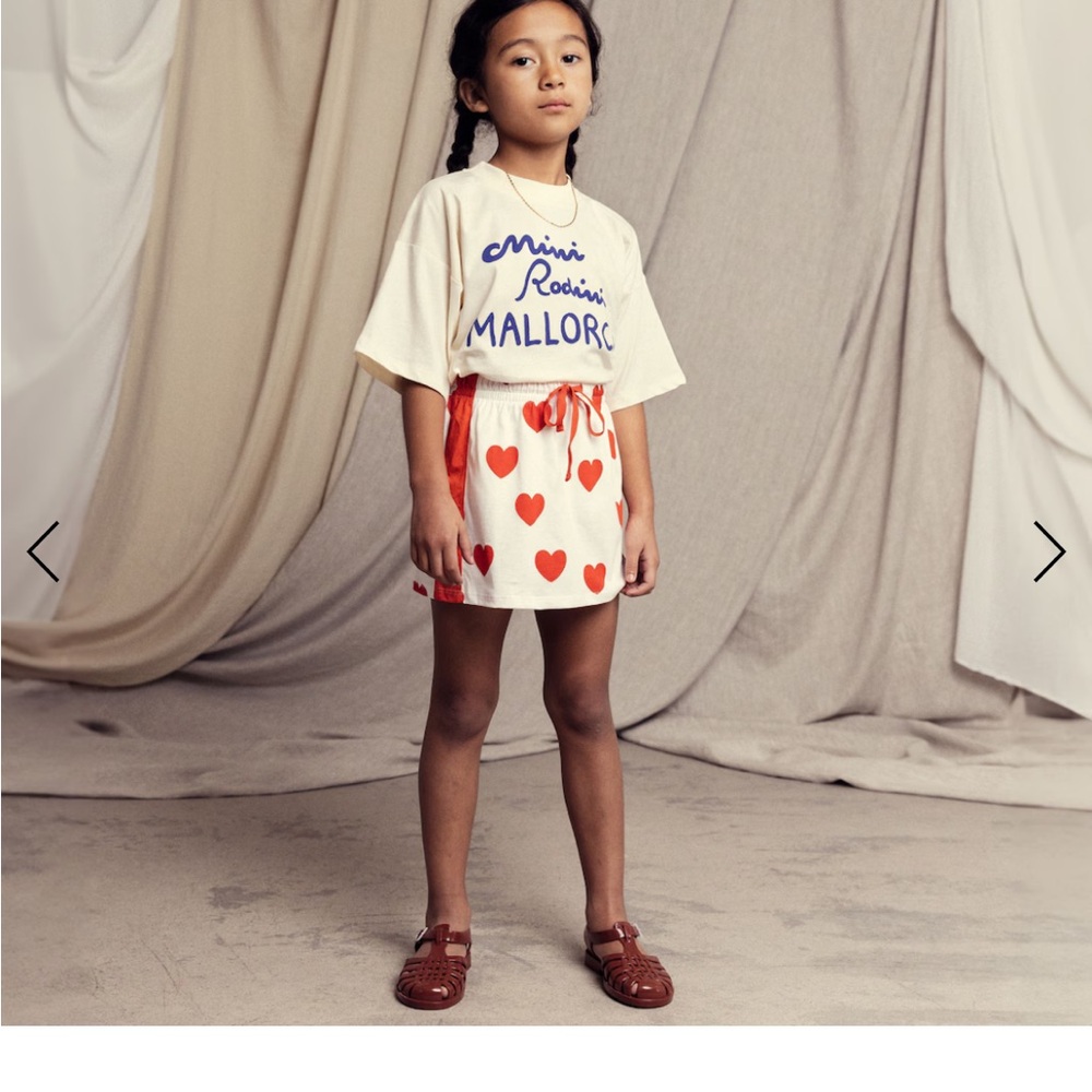 Mini Rodini heart drawstring skirt size 3-5 retail $45